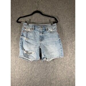 American Eagle Shorts Women 2 Blue‎ Light Wash Distressed Relaxed Fit Denim